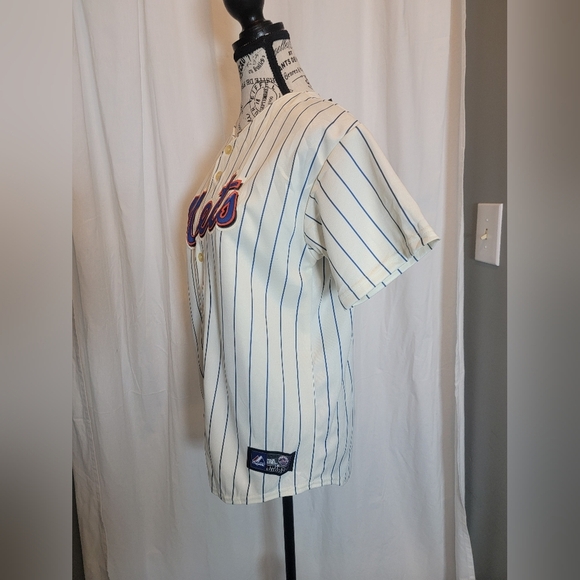 Majestic White and Blue Pinstripe Jersey - Picture 9 of 10